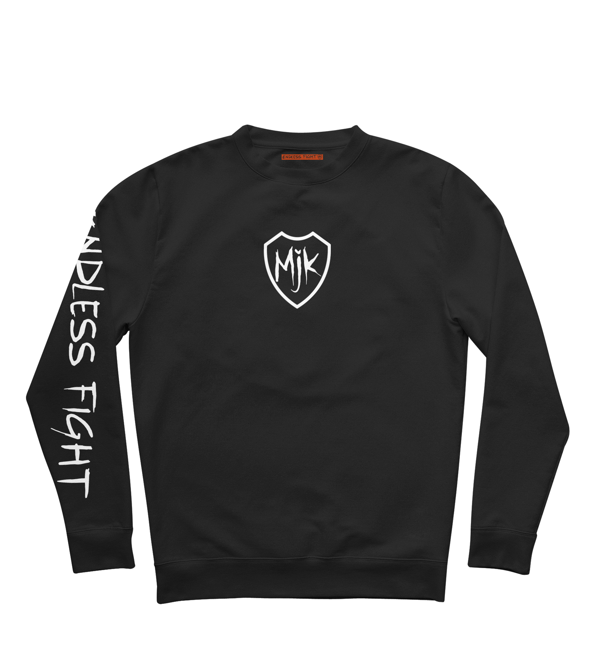 SWEAT COL ROND | P9 "MJK" - Noir/Blanc