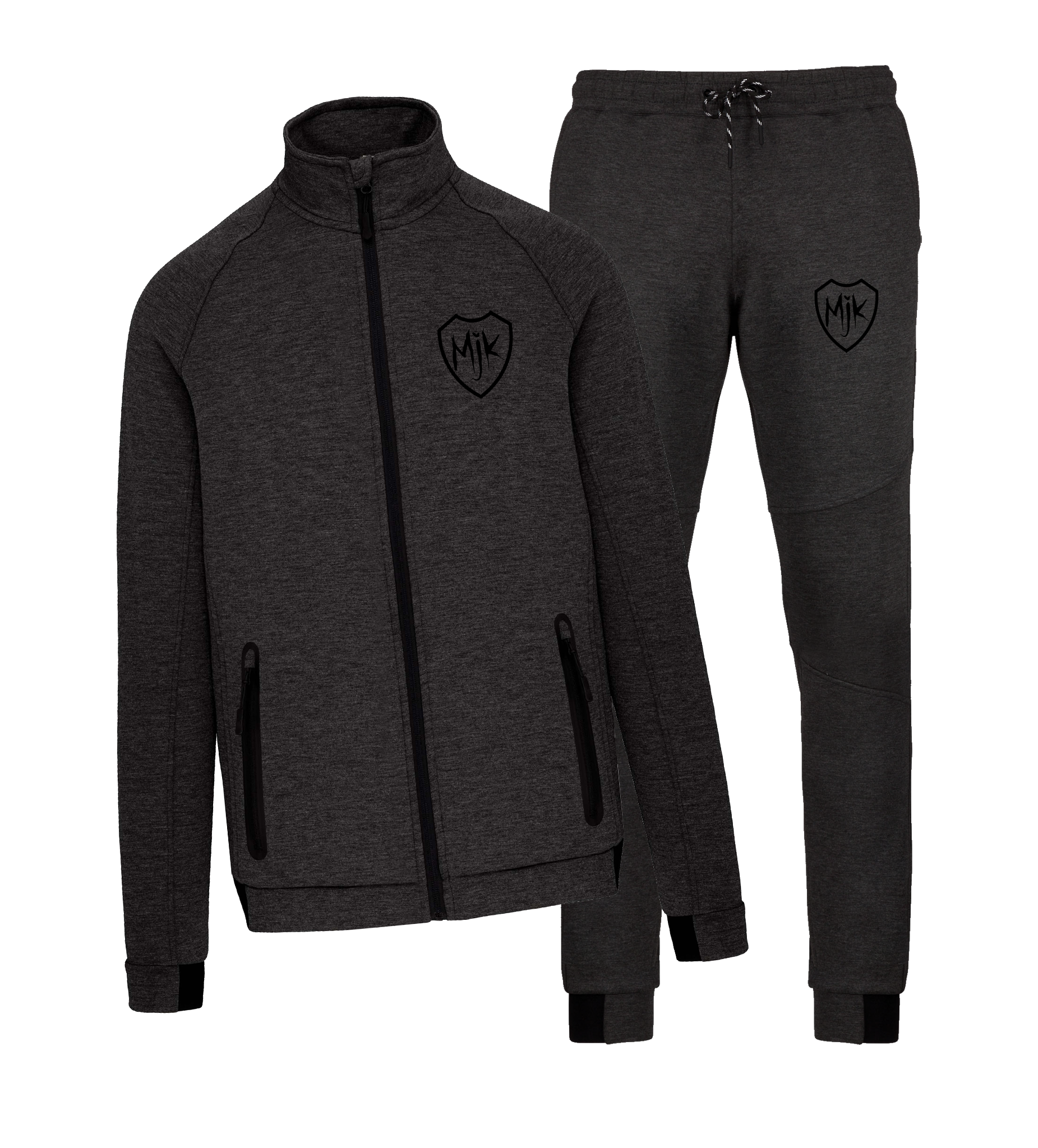 ENSEMBLE ZIP | "SPYDER" - Gris chiné/Noir